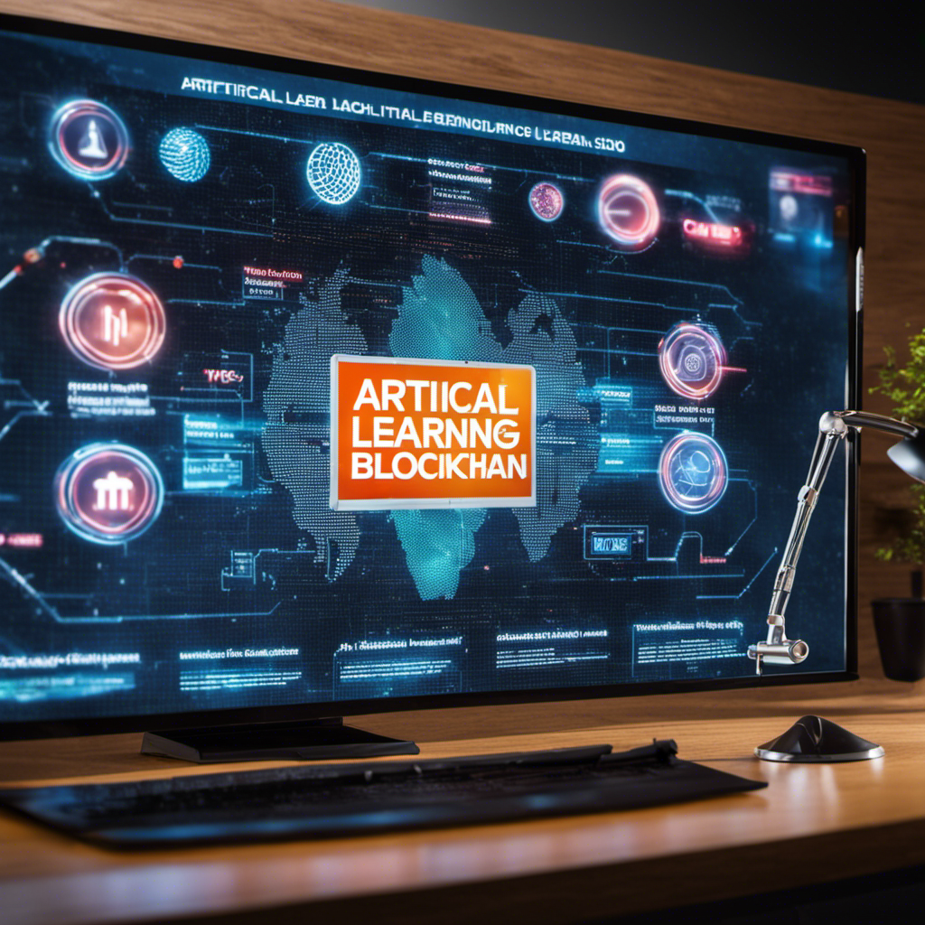 A digital board flashing the trending topics in the digital world. You can see the words 'Artificial Intelligence', 'Machine Learning', 'Blockchain', and 'Virtual Reality' prominently displayed. 