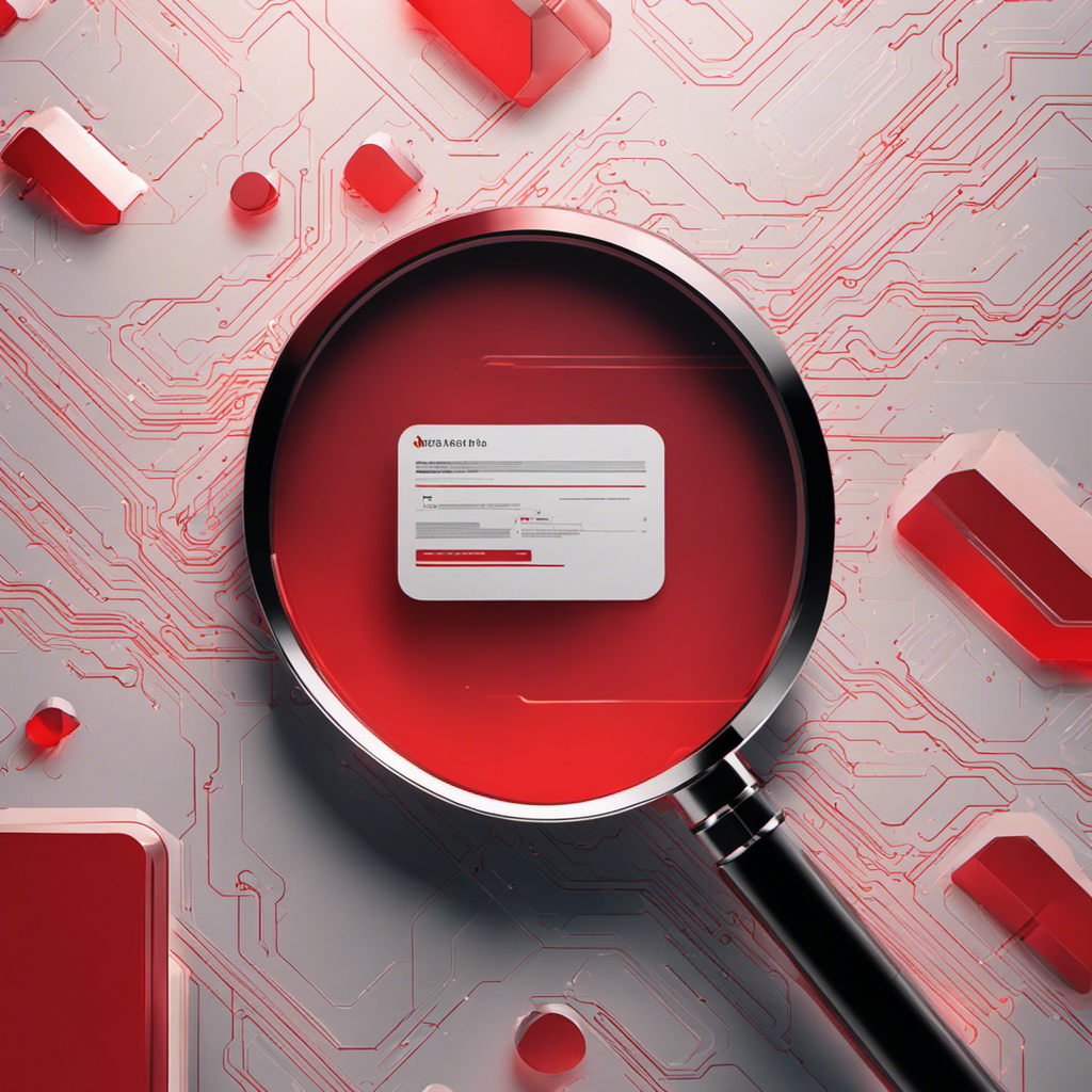 A magnifying glass hovering over a digital platform with highlighted weak points in red.